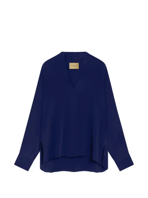 MOMONÌ Margaret V-neck blouse Blue 266MMOBL00826613MO