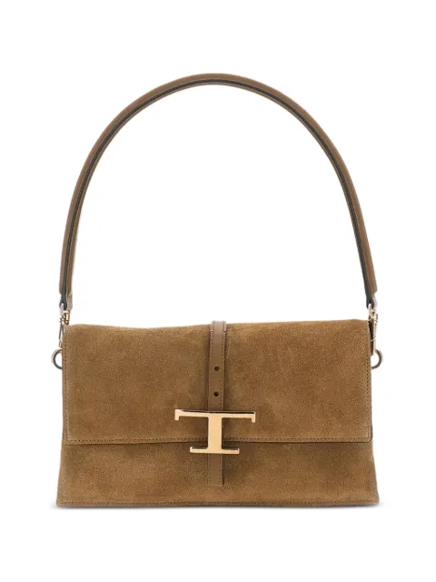 Tod's T Timeless Flap shoulder bag in suede mini Brown XBWTSEC9100P3A7L44