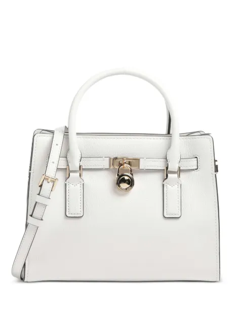 Michael Kors Hamilton padlock leather satchel bag White 30T6GNXS1L