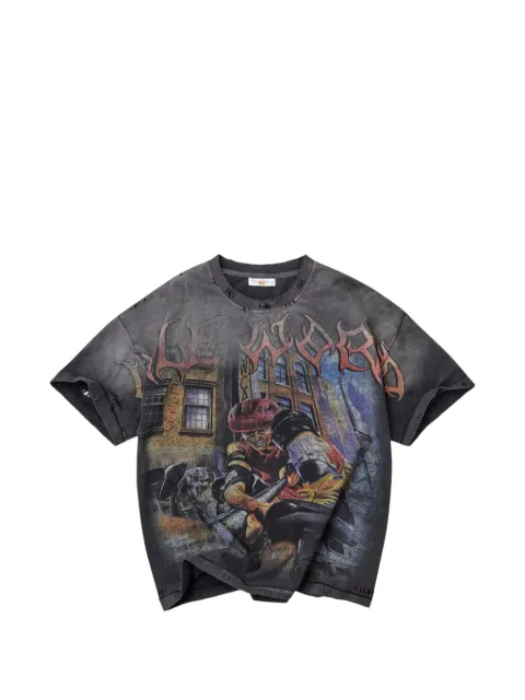 Vale graphic-print distressed T-shirt Black VAL312