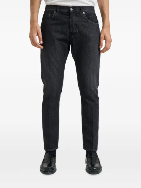 DONDUP logo-plaque straight-leg jeans Black UP576DFH339UMX2