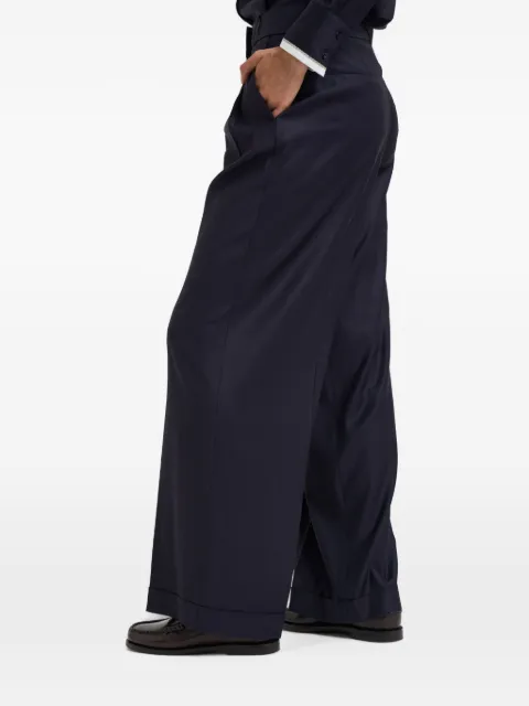 Peserico pleated turn-up trousers Blue A0479806461861