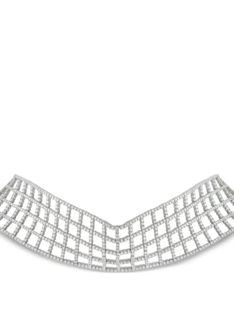 LB Exclusive diamond lattice choker necklace Silver MF05070626