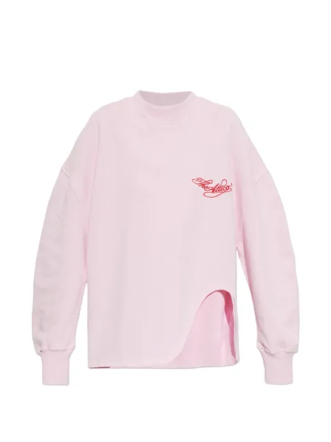 The Attico slit-detail logo-embroidered T-shirt Pink 261WCF00024JJF003AA