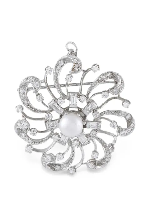 LB Exclusive pearl and diamond brooch Silver MF07070226