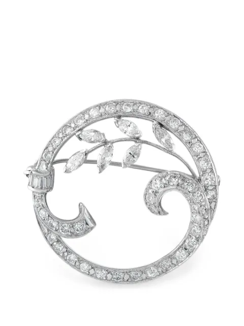LB Exclusive leaf diamond brooch Silver MF20070126