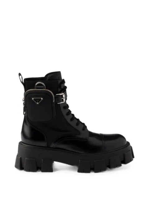 Prada Monolith leather and Re-Nylon boots with pouch Black 1T486OFG0553LJS