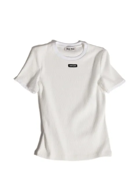 Miu Miu cotton T-shirt White MT2251SOOO1951