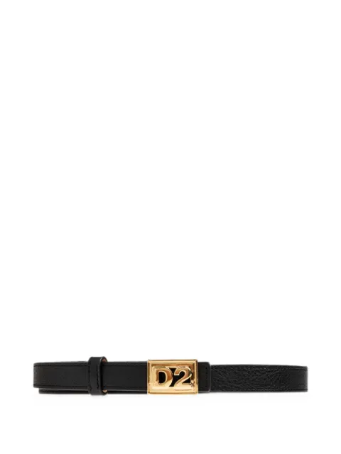 DSQUARED2 D2 plaque leather belt Black BEW047629100001