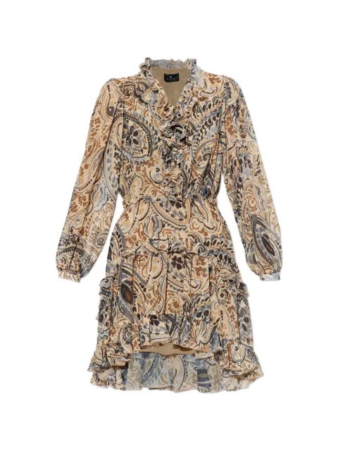 ETRO Paisley-print ruffled dress Neutrals WRHA066799SAS1P