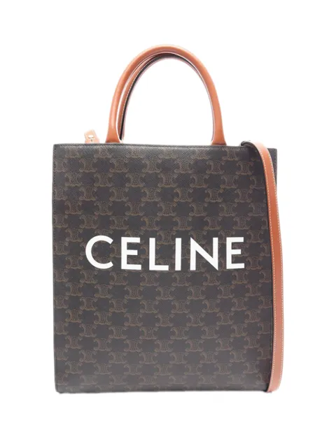 Celine Pre-Owned 2000-2026 Small Triomphe Coated Canvas Vertical Cabas Tote satchel Brown FN5AJXUGPL8QORQ2