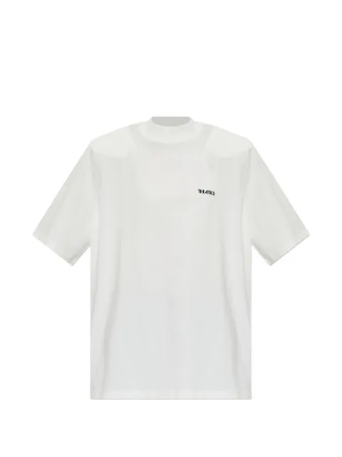 The Attico shoulder-pad logo-embroidered T-shirt White 261WCT00360JJJ025AA