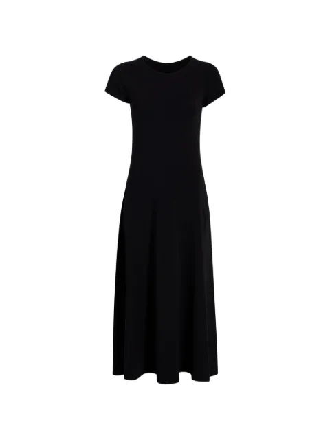 Another Tomorrow A-line cap-sleeve midi dress Black A222CT024TCBLK