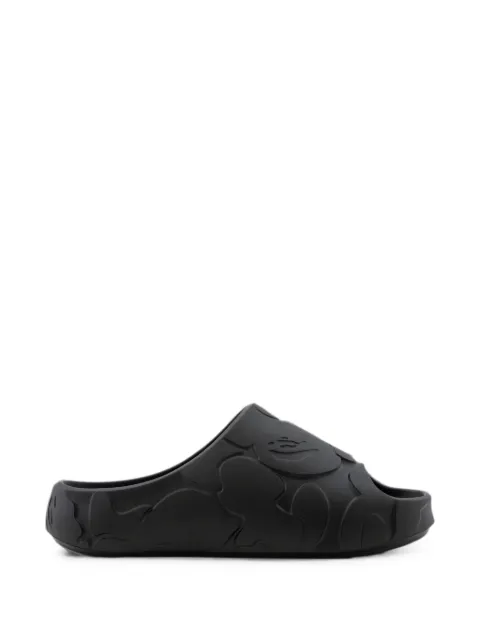 A BATHING APE® Camo embossed slides Black 001FWM301323BLK