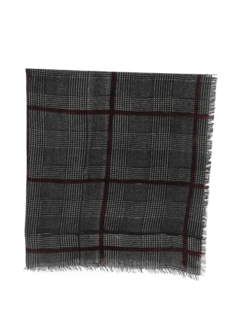 Faliero Sarti Cristopher check-pattern frayed scarf Grey I272211