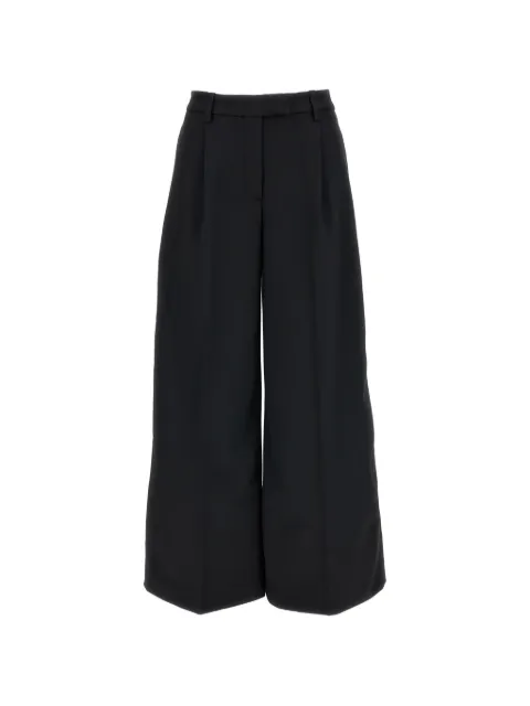 THELATEST pleated wide-leg palazzo pants Black TLWE3118W0206ABTP