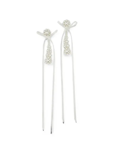 Simone Rocha Victorian bow-detail faux-pearl earrings Gold ERG6140904