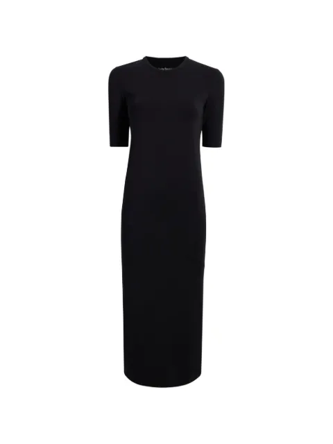 Another Tomorrow elbow-sleeve midi dress Black A221CT014TC