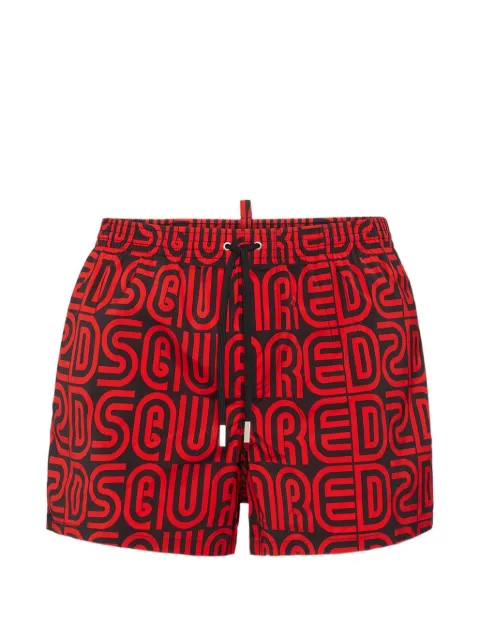 DSQUARED2 all-over logo midi swim boxer Black D7B646440ISA01