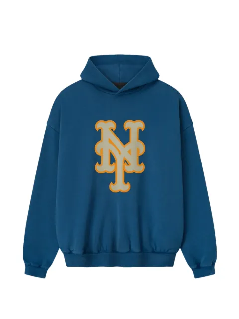 FEAR OF GOD ESSENTIALS x Mets logo-print hoodie Blue 192ML254118F