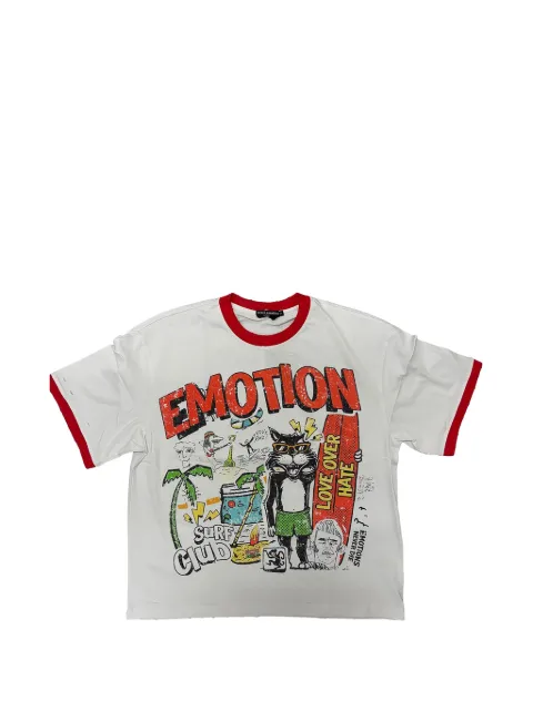 Mixed Emotion Surf Club graphic-print ringer T-shirt White MIXE061
