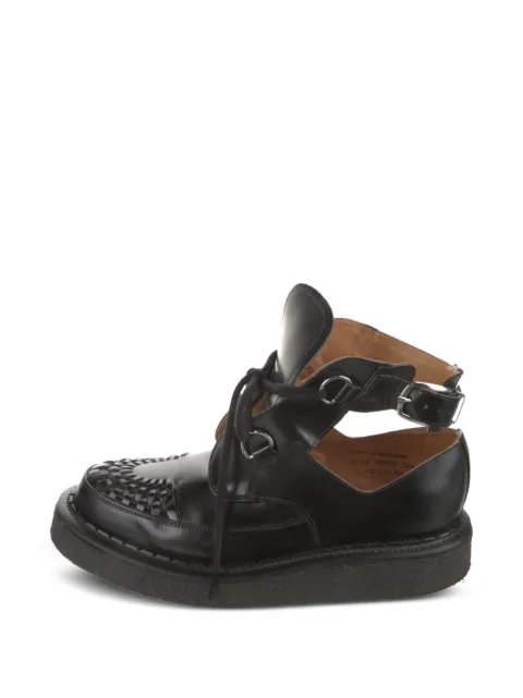 Comme des Garçons Homme Plus woven buckle-strap ankle boots Black PZK111001
