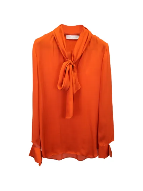 Stella McCartney Pre-Owned pussy-bow buttoned blouse Orange TONPUUSCL363958W