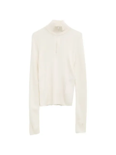 The Frankie Shop Sade knitted zip-fastening sweater Neutrals KNFS22855000