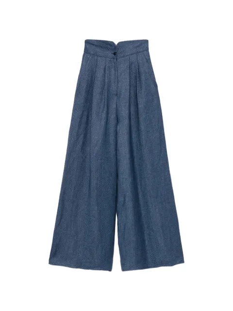Alberta Ferretti high-waisted pleated trousers Blue S1206L