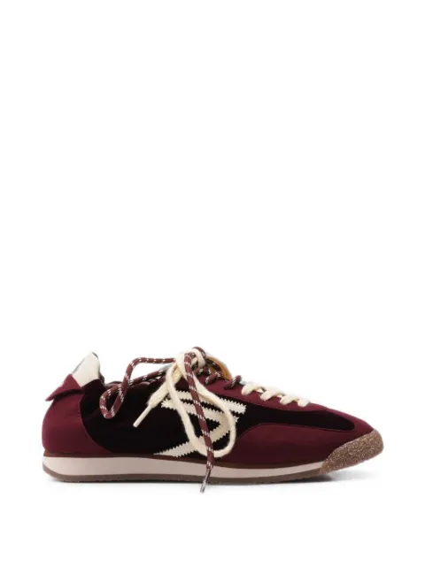 Puraai Panther velvet panelled sneakers Red PU602PVELVET