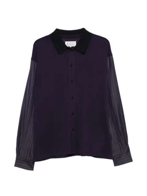 Maison Margiela pinstripe-sleeve panelled cotton shirt Blue S50DT0085M20232
