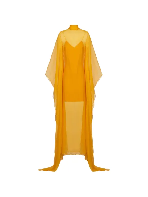 Taller Marmo Lanzarote high-neck kaftan maxi dress Yellow TMSS2513