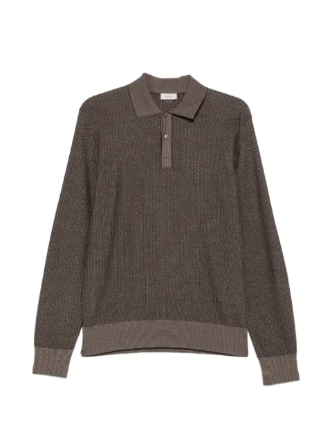 Agnona textured long-sleeve polo shirt Brown K312U285D1813