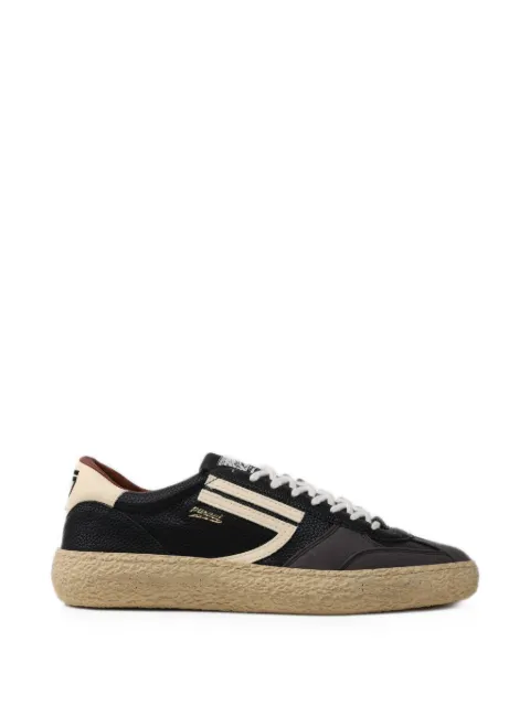 Puraai grain-effect panelled sneakers Black PU101VGRAINVEGAN