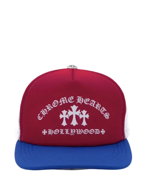 Chrome Hearts Triple Cross Hollywood trucker hat Red CHRM1535