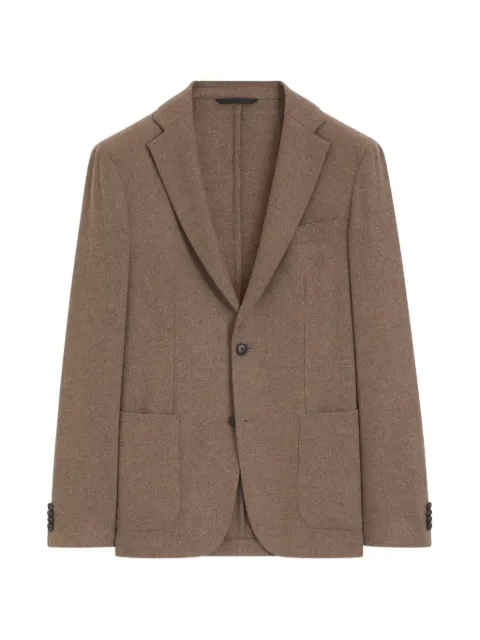 BOSS slim-fit blazer in washable performance-stretch flannel Brown 50572016