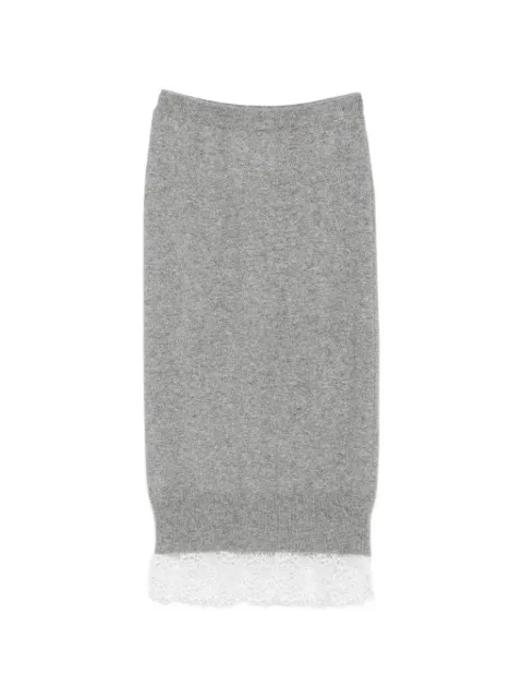 Ermanno Scervino lace-trim knitted midi skirt Grey D492O308APPYU