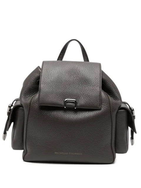 Brunello Cucinelli Sartorial grainy leather backpack Brown MBDKB2841C8279
