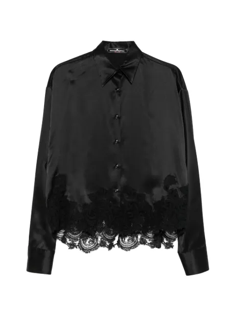 Ermanno Scervino lace-trimmed satin shirt Black D492K396APNXE