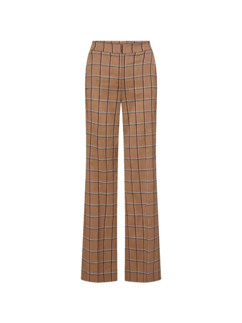 Veronica Beard check-pattern flared trousers Brown 2607PL1106291
