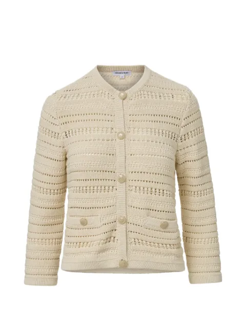 Veronica Beard Bellingham open-knit cardigan Neutrals 2606KC6591123