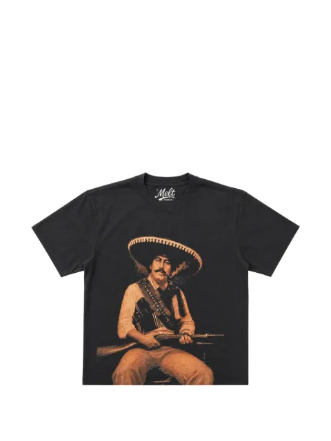 Melt graphic-print cotton T-shirt Black MS5423