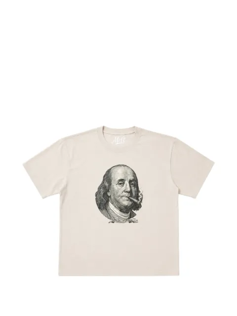 Melt portrait-print T-shirt Neutrals MS5427