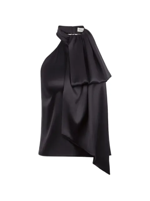 Nina Ricci halterneck draped sleeveless top Black 26ACTO005SE1415