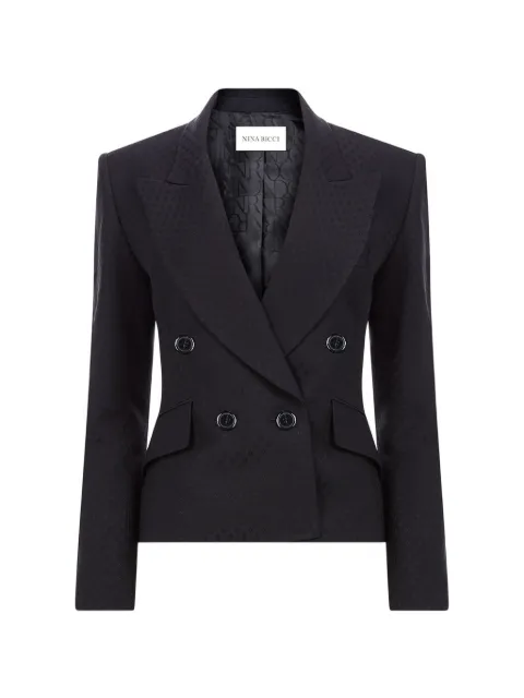 Nina Ricci jacquard double-breasted blazer Black 26ACVE002WO0365