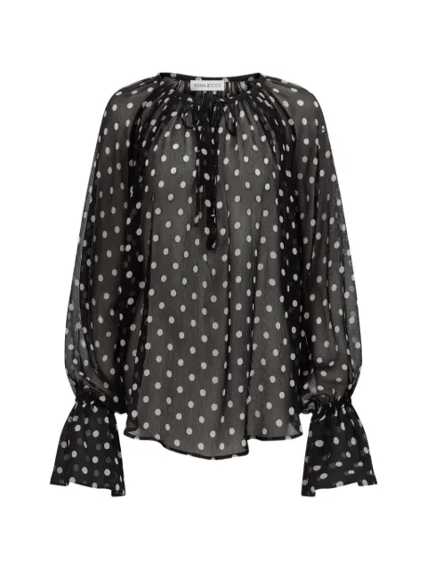 Nina Ricci polka-dot silk blouse Black 26ACTO009SE1409
