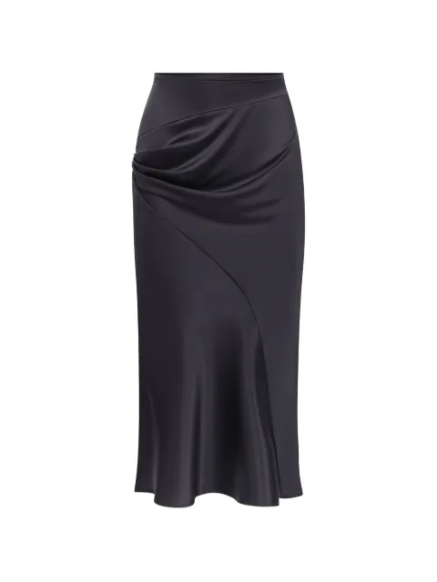 Nina Ricci asymmetrical draped midi skirt Black 26ACJU017SE1415