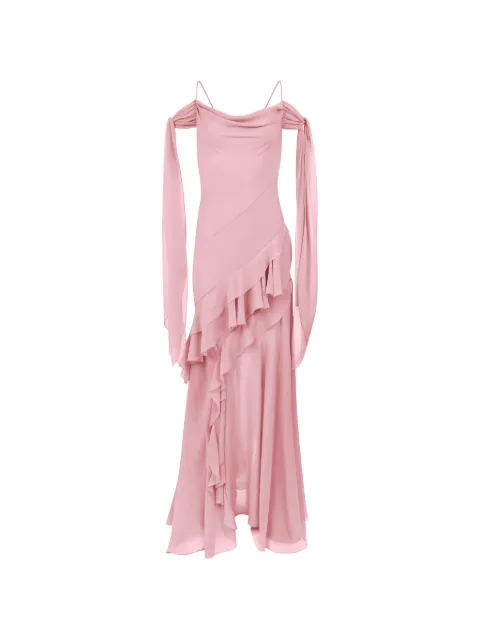 Nina Ricci ruffled silk maxi dress Pink 26ACRO007SE1417