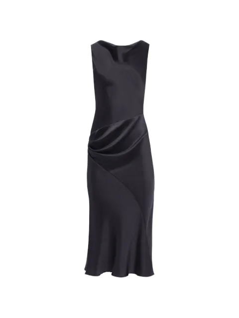 Nina Ricci asymmetrical draped midi dress Black 26ACRO005SE1415
