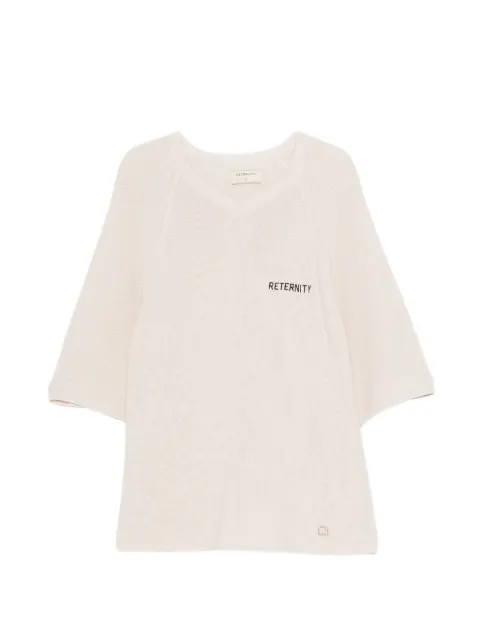 RETERNITY logo-print raglan-sleeve sweater White 1004263010